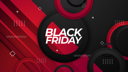 Obraz premium Black friday background banner with red and black color gradient