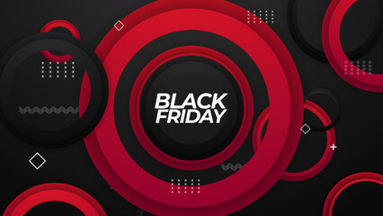 Obraz premium Black friday background banner with red and black color gradient