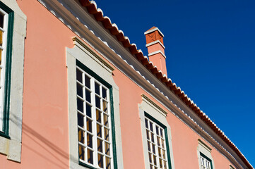 Fototapeta na wymiar Buildings in the old city at Faro Algarve Portugal.