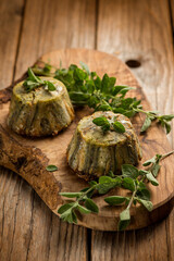 anchovies little cakes with herbs, traditional italian recipe