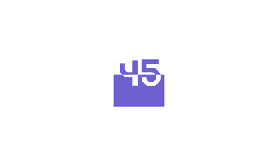 45 Number Purple Fresh Minimal Logo