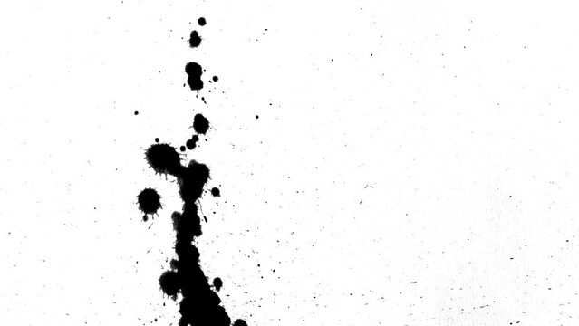 Ink Drops Transition, ink splatter. 4k animation.