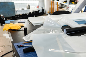 Working tools in a car detailing center