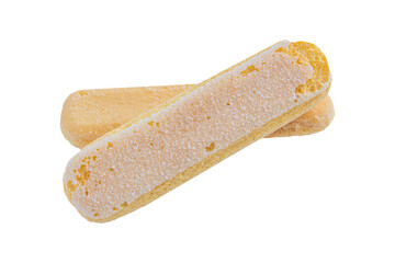 Ladyfinger biscuit on transparent background, closeup. Png
