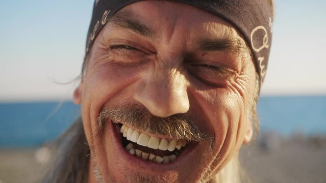 Portrait of handsome mature entrepreneur. Close up face of friendly middle-aged man successful hispanic man.