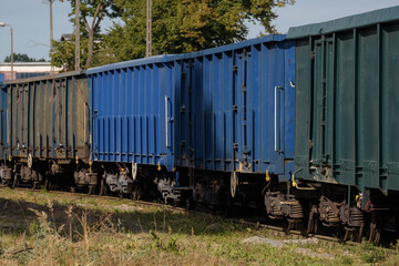 Fototapeta na wymiar RAILROAD - Wagons for the transport of coal and other minerals 