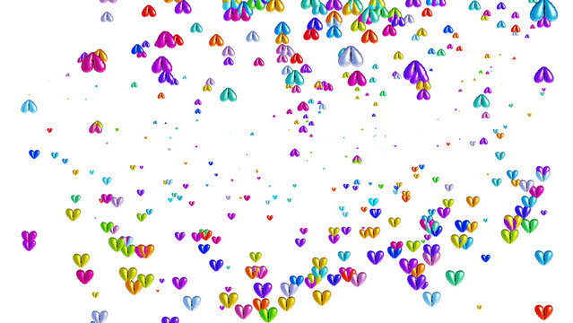 Colorful hearts png, colorful hearts transparent images ,background with colorful splashes, party streamers and confetti