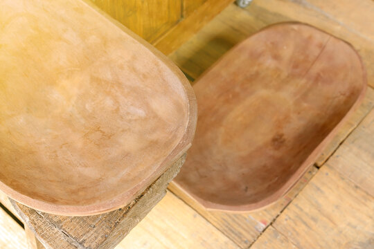 wooden trough - traditional wooden carved container