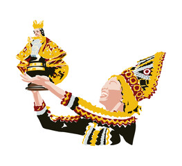 Sinulog festival queen dancing holding Santo Niño of Cebu Statue