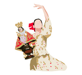 Sinulog festival queen dancing holding Santo Niño of Cebu Statue