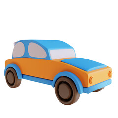 3D illustration toy car
