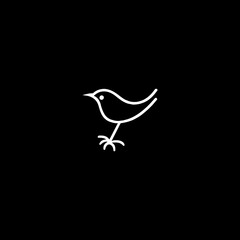 Bird logo, positive and negative space logo