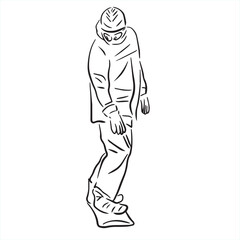 winter sport, snowboarding collection. Hand drawing. snowboarder vector sketch