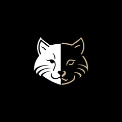 Fototapeta premium Cat logo , posive and negative logo , pet logo