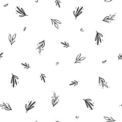 Vector seamless doodle illustration floral elements. For wallpaper, textiles, printing. For any background