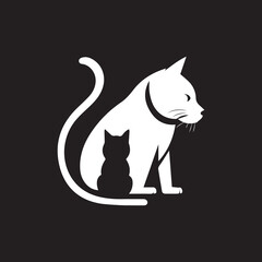 Cat logo , posive and negative logo , pet logo