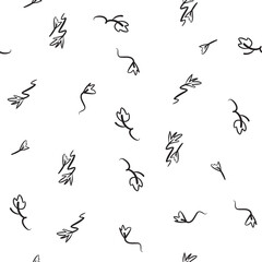 Vector seamless doodle illustration floral elements. For wallpaper, textiles, printing. For any background