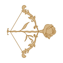 Gold Rose Bow And Arrow