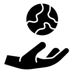 hand globe icon