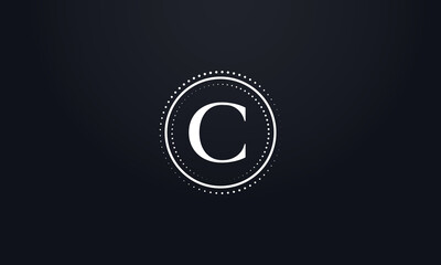 Dot circle logo and dot circle tech symbol with letters and technology dot circle icon letter