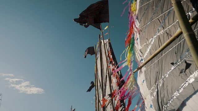 Giant Kites Or Barriletes On Day Of The Dead In Sumpango, Guatemala - slow motion