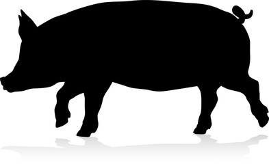 Pig Silhouette Farm Animal