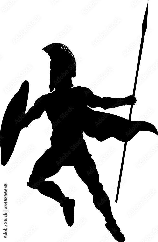 Wall mural Spartan Silhouette Gladiator Trojan Greek Warrior