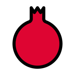 Obraz premium Pomegranate outline icon. Editable stroke. Vector graphics