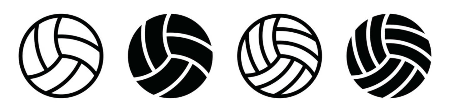 Volleyball ball set icon, vector illustration