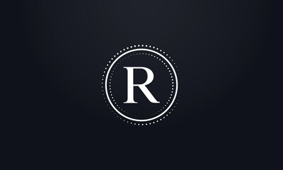 Dot circle logo and dot circle tech symbol with letters and technology dot circle icon letter