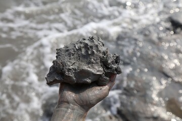 Dead Sea mud handful