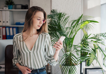 Young woman working on a computer