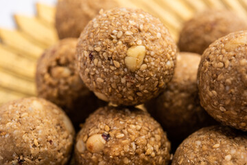 Til Gul laddoo, Sesame jaggery ball, til ke laddo or tilgul for Makar Sankranti Festival in India