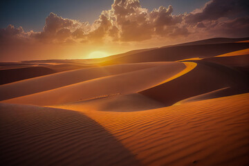 Plakat Sand Dunes at sunset