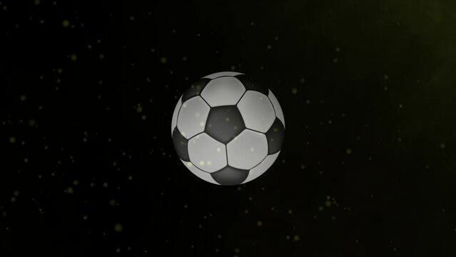 Football and soccer ball animation with black background for football game.