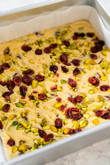 Cranberry pistachio fudge