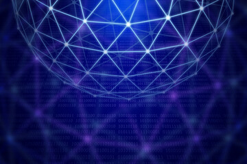 A global network in the form of a ball symbolizing modern technologies in the IT industry.