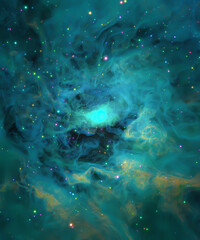 Fototapeta na wymiar Blue space ocean with stars pattern texture