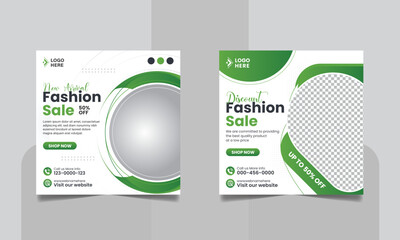 Fashion Sale Social Media Post Design, Online Clothing Business Web Banner Template
