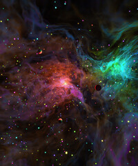 Realistic nebulas space background with stars