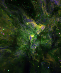 Fototapeta na wymiar Green universe space background