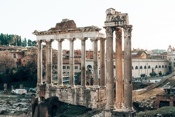 Rome, Italy, ruins of the old city.