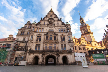 Fototapeta na wymiar beautiful architecture and cathedrals of the central part of the city of Dresden, Germany.