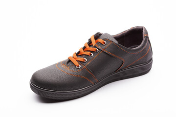 beautiful stylish men's shoes isolated on white background.