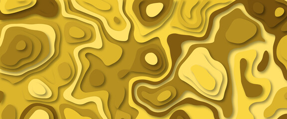 3D papercut layers, paper cut vector art background. Topographic canyon map light relief texture, curved layers and shadow. Colorful carving art. Paper craft Antelope canyon landscape with gradient