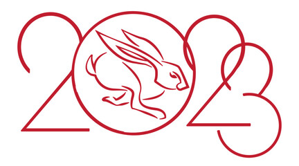  Chinese New Year of the Rabbit, Zodiac sign for greeting card, invitation, posters, brochure, calendar, flyers, banners