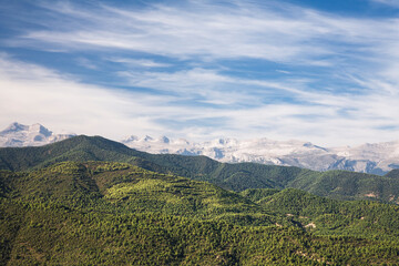 Forest and mountains, Pyrenees, Aragon, Spain