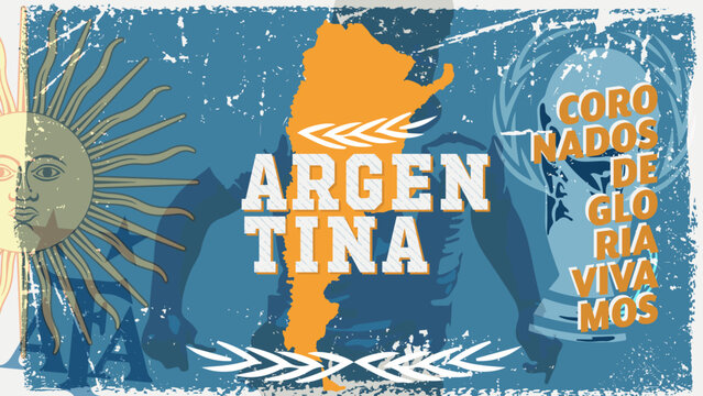 Conjunto de elementos de  seleccion. Plantilla Argentina mundial de futbol plantilla diseño premium para copa del mundo