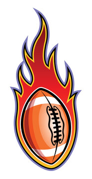 Fire american football ball vector art graphic rugby ball with tribal flame vinyl car sticker motorcycle truck decal