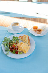 Breakfast, lunch in hotel, restaurant